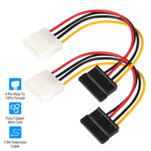 将图片加载到图库查看器，2-Pack: 4 Pin Male To 15Pin Female Data Cable Adapter
