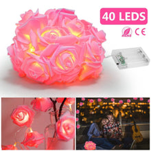 Load image into Gallery viewer, 2-Pack: 40 LEDs Rose Flower String Lights

