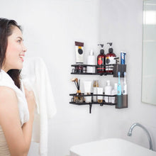 Load image into Gallery viewer, 2-Pack: Corner Shower Caddy No Drilling Adhesive Shower Organizer
