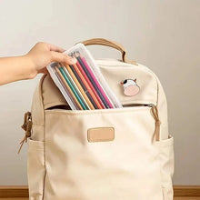 将图片加载到图库查看器，2-Pack: Extra Large Capacity Plastic Pencil Box Stackable Translucent Clear Pencil Box
