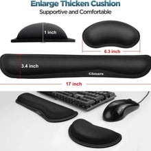 Load image into Gallery viewer, 2-Pack: Gimars Upgrade Enlarge Gel Memory Foam Set Keyboard Wrist Rest Pad

