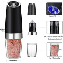 将图片加载到图库查看器，2-Pack: Gravity Electric Salt Pepper Grinder
