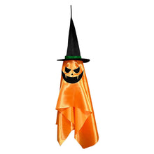 将图片加载到图库查看器，2-Pack: Hanging Ghosts with Wizard Hat Snicker Scary Face
