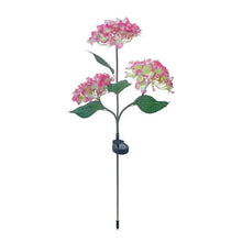 Load image into Gallery viewer, 2-Pack: Hydrangea Solar LED Flower Lights with 3 Heads Outdoor Waterproof Garden Lights
