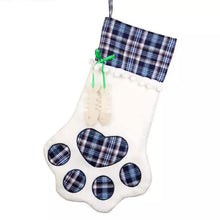 Load image into Gallery viewer, 2-Pack: Plaid Christmas Pet Dog Cat Paw Hanging Stocking Socks
