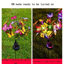 将图片加载到图库查看器，2-Pack: Solar-Powered Butterfly Flower Lamp
