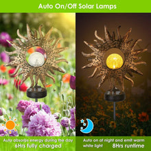 将图片加载到图库查看器，2-Pack: Solar Powered Glass Globe Stake Lamp
