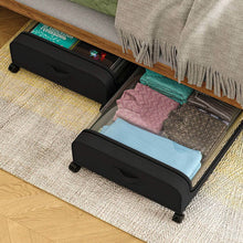 将图片加载到图库查看器，Under-Bed Storage Drawer with Wheels Multipurpose with Clear Window &amp; Label
