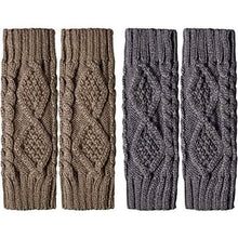 Load image into Gallery viewer, 2-Pairs: Women's Winter Warm Knit Fingerless Gloves
