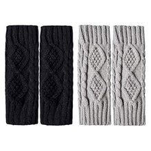 Load image into Gallery viewer, 2-Pairs: Women's Winter Warm Knit Fingerless Gloves
