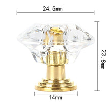 Load image into Gallery viewer, 2 pcs Crystal Knobs Cupboard Drawer Pull Handle Door Knob Diamond Shape Cabinet Knob Home Furniture Accessories Dresser Knobs For Kitchen Furniture Kids Room Cabinet Knobs
