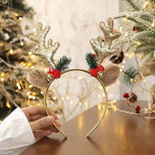 Load image into Gallery viewer, 2-Piece: Christmas Deer Horn Bell Head Buckle
