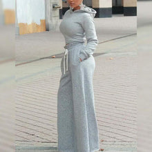 Load image into Gallery viewer, 2-Piece: Drawstring Open Back Loose Trouser Legs Suit
