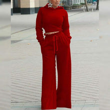 Load image into Gallery viewer, 2-Piece: Drawstring Open Back Loose Trouser Legs Suit
