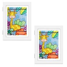 Load image into Gallery viewer, 2-Piece: Kids Art Frame Front Opening Wooden Picture Frame
