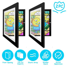 Load image into Gallery viewer, 2-Piece: Kids Art Frame Front Opening Wooden Picture Frame
