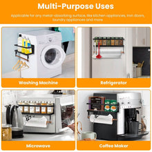 Load image into Gallery viewer, 2-Piece: Magnetic Spice Racks for Refrigerator with Paper Towel Holder
