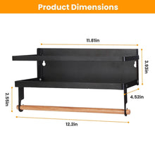 Load image into Gallery viewer, 2-Piece: Magnetic Spice Racks for Refrigerator with Paper Towel Holder
