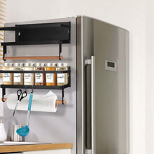 Load image into Gallery viewer, 2-Piece: Magnetic Spice Racks for Refrigerator with Paper Towel Holder
