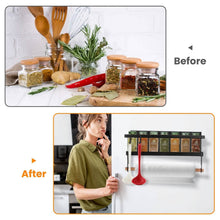 Load image into Gallery viewer, 2-Piece: Magnetic Spice Racks for Refrigerator with Paper Towel Holder
