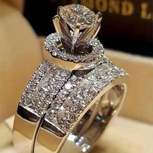 Load image into Gallery viewer, 2-Piece Set: Elegant Square Cubic Zirconia Rings

