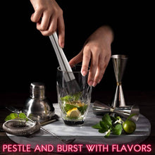 Load image into Gallery viewer, 2-Piece Set: Hiware 10 Inch Stainless Steel Cocktail Muddler and Mixing Spoon Home Bar Tool Set
