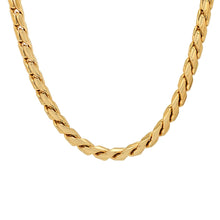 Load image into Gallery viewer, 2-Piece Set: Men's 18k Gold Plated Stainless Steel Round Twisted Fancy Link Necklace &amp; Bracelet

