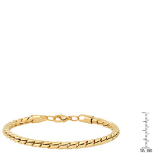 Load image into Gallery viewer, 2-Piece Set: Men's 18k Gold Plated Stainless Steel Round Twisted Fancy Link Necklace &amp; Bracelet
