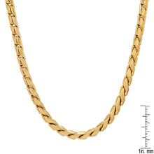 Load image into Gallery viewer, 2-Piece Set: Men's 18k Gold Plated Stainless Steel Round Twisted Fancy Link Necklace &amp; Bracelet
