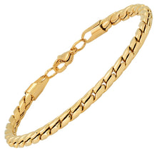 Load image into Gallery viewer, 2-Piece Set: Men's 18k Gold Plated Stainless Steel Round Twisted Fancy Link Necklace &amp; Bracelet
