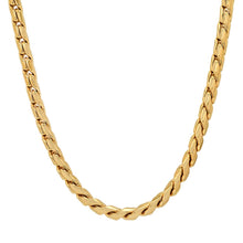 Load image into Gallery viewer, 2-Piece Set: Men's 18k Gold Plated Stainless Steel Round Twisted Fancy Link Necklace &amp; Bracelet
