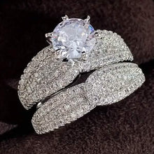 将图片加载到图库查看器，2-Piece Set: Sterling Silver Bridal Ring
