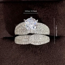 将图片加载到图库查看器，2-Piece Set: Sterling Silver Bridal Ring
