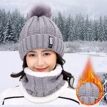 Load image into Gallery viewer, 2-Piece Set: Women's Knitted Hat Scarf Caps Neck Warmer Winter Hat
