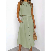 Load image into Gallery viewer, 2-Piece Set: Women's Solid Color Casual Dress
