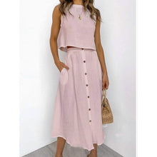 Load image into Gallery viewer, 2-Piece Set: Women's Solid Color Casual Dress
