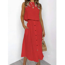 Load image into Gallery viewer, 2-Piece Set: Women's Solid Color Casual Dress
