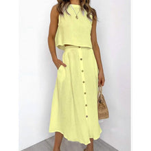 Load image into Gallery viewer, 2-Piece Set: Women's Solid Color Casual Dress
