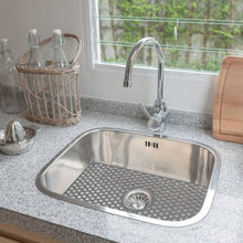将图片加载到图库查看器，2-Piece: Silicon Grid Sink Mat with Central Drain Hole

