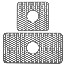 将图片加载到图库查看器，2-Piece: Silicon Grid Sink Mat with Central Drain Hole
