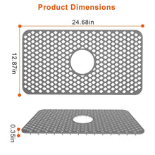将图片加载到图库查看器，2-Piece: Silicon Grid Sink Mat with Central Drain Hole
