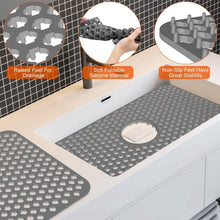 将图片加载到图库查看器，2-Piece: Silicon Grid Sink Mat with Central Drain Hole
