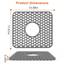 将图片加载到图库查看器，2-Piece: Silicon Grid Sink Mat with Central Drain Hole
