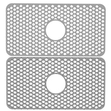 将图片加载到图库查看器，2-Piece: Silicon Grid Sink Mat with Central Drain Hole
