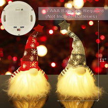 Load image into Gallery viewer, 2-Pieces: 11" Lighted Christmas Gnome Santa
