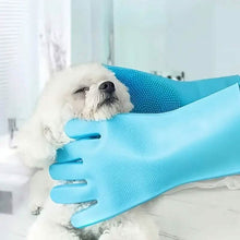 Load image into Gallery viewer, 2-Pieces: 2-in-1 Pet Dog Bath Gloves with Silicone Brush
