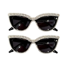 将图片加载到图库查看器，2-Pieces: Bling Rhinestone Cat Eye Sunglasses
