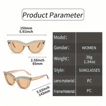 将图片加载到图库查看器，2-Pieces: Bling Rhinestone Cat Eye Sunglasses
