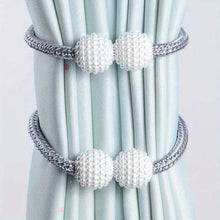 Load image into Gallery viewer, 2-Pieces: Magnetic Curtain Tiebacks with Faux Pearls
