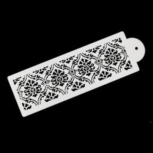 将图片加载到图库查看器，2 Style Cake Side Cupcake Cake Sugarcraft Decoration Cake Mould Plastic Baking Cake Decorating Tool 2 Pieces Cupcake Stencil Cake Side Decorating Templates Powdered Sugar Template Wedding Cake Decor Flower Molding
